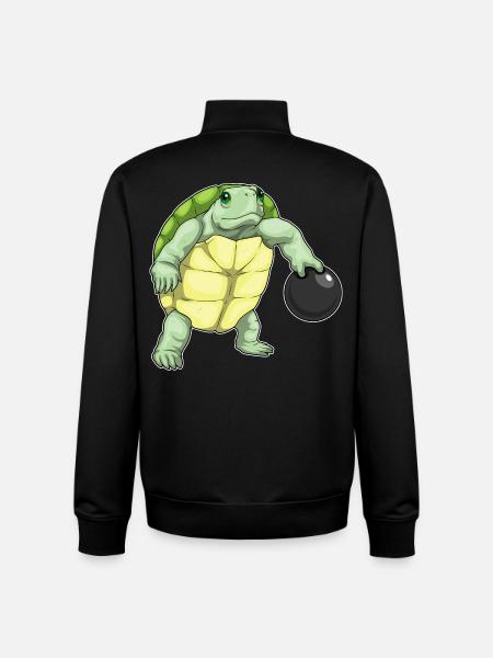 Turtle Bowling Bowling Ball - Unisex Organic Zip Sweatshirt by Stanley/Stella - black