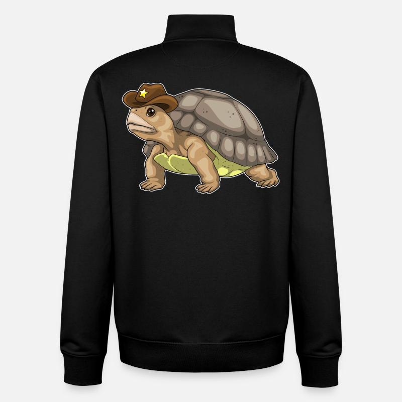 Turtle Sheriff Sheriff's Hat - Unisex Organic Zip Sweatshirt by Stanley/Stella - black