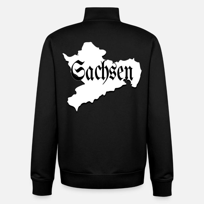 Saxony black and white - Unisex Organic Zip Sweatshirt by Stanley/Stella - black