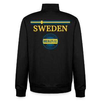 Drapeau de la Suède - Sweat zippé unisexe en coton bio Stanley/Stella - noir - Dos - AI Model Male 185 light (185cm)