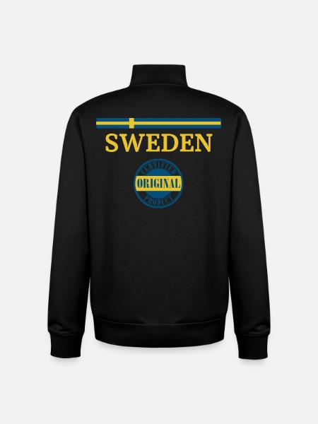 Drapeau de la Suède - Sweat zippé unisexe en coton bio Stanley/Stella - noir