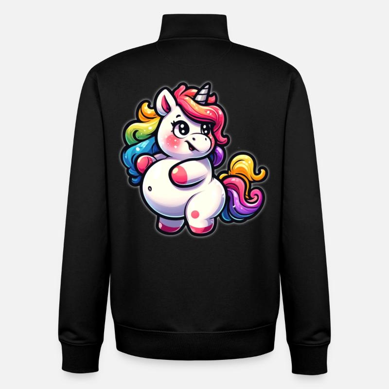 Kunterbuntes Einhorn-Kuscheldesign - Unisex Organic Zip Sweatshirt von Stanley/Stella - Schwarz