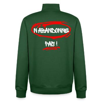 Humorvoller Slogan gegen die Krankheit - Unisex Organic Zip Sweatshirt von Stanley/Stella - Flaschengrün - Hinten - AI Model Male 185 dark (185cm)