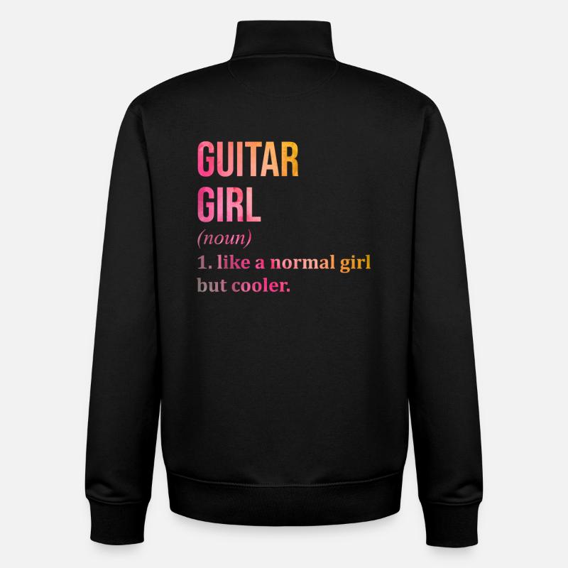 guitare - Sweat zippé unisexe en coton bio Stanley/Stella - noir