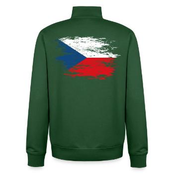 Drapeau de la République tchèque utilisé - Sweat zippé unisexe en coton bio Stanley/Stella - vert bouteille - Dos - AI Model Male 185 dark (185cm)