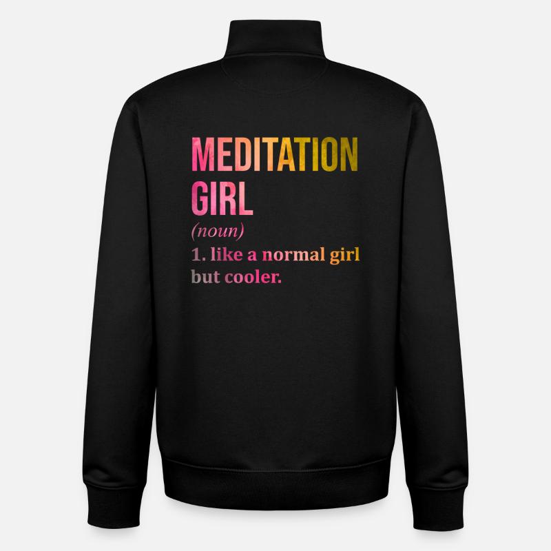 méditer - Sweat zippé unisexe en coton bio Stanley/Stella - noir