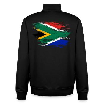 Drapeau de l’Afrique du Sud utilisé - Sweat zippé unisexe en coton bio Stanley/Stella - noir - Dos - AI Model Male 185 light (185cm)