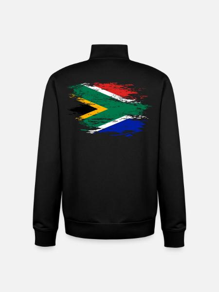 South Africa flag used - Unisex Organic Zip Sweatshirt by Stanley/Stella - black