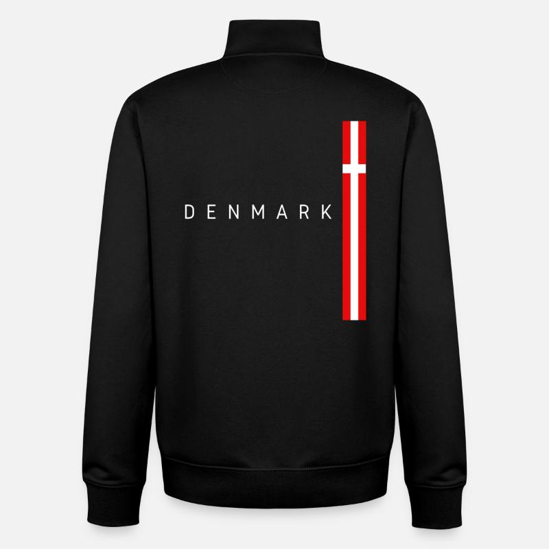 Drapeau du Danemark, fierté danoise - Sweat zippé unisexe en coton bio Stanley/Stella - noir