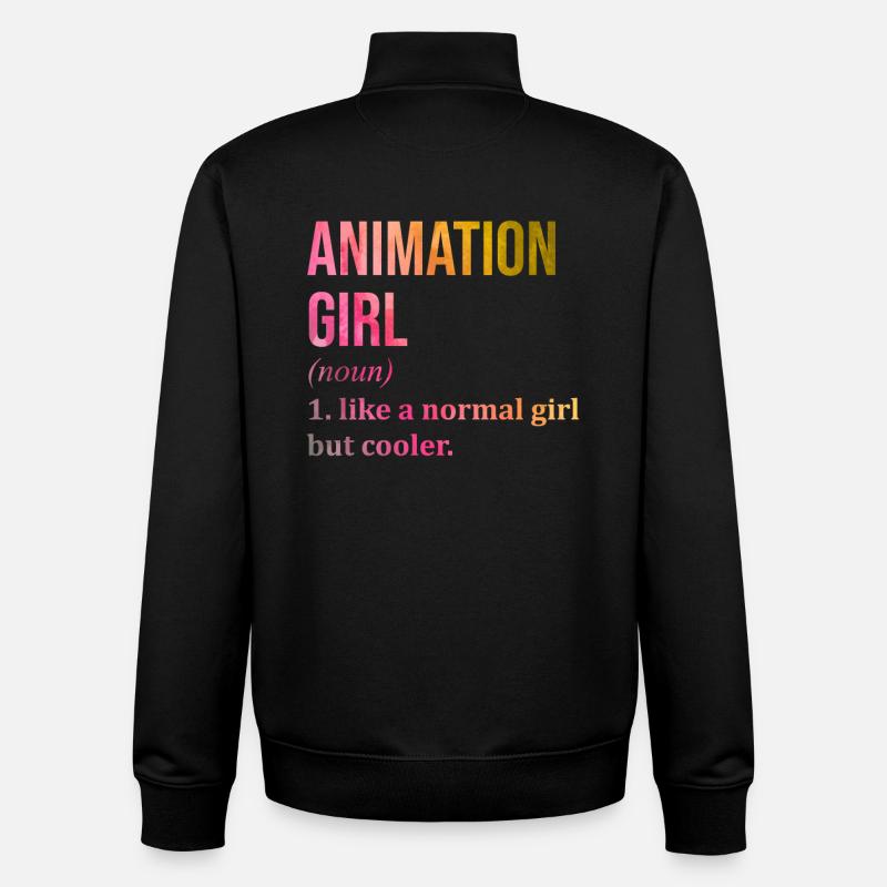 animation - Sweat zippé unisexe en coton bio Stanley/Stella - noir