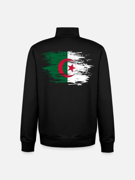 Drapeau de l’Algérie utilisé - Sweat zippé unisexe en coton bio Stanley/Stella - noir
