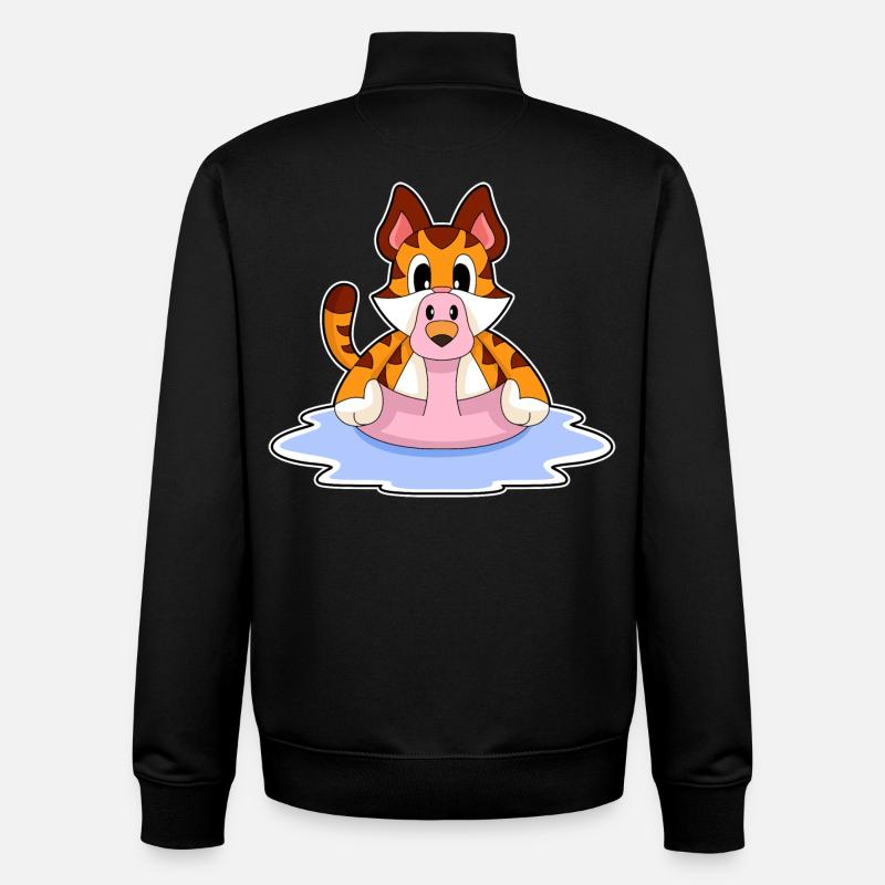 Flamant rose tigré - Sweat zippé unisexe en coton bio Stanley/Stella - noir