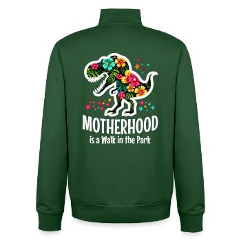 Being a mother is a walk in the park - Unisex Organic Zip Sweatshirt by Stanley/Stella - bottle green - Back - AI Model Male 185 dark (185cm)