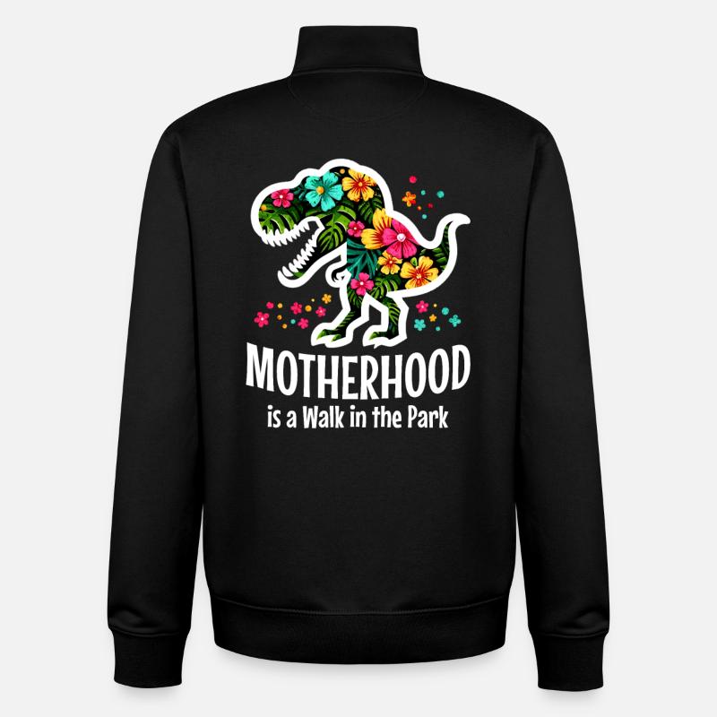 Muttersein ist ein Spaziergang im Park - Unisex Organic Zip Sweatshirt von Stanley/Stella - Schwarz