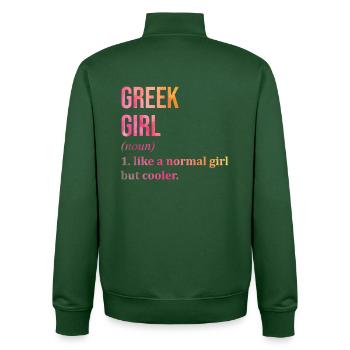 Grèce - Sweat zippé unisexe en coton bio Stanley/Stella - vert bouteille - Dos - AI Model Male 185 dark (185cm)