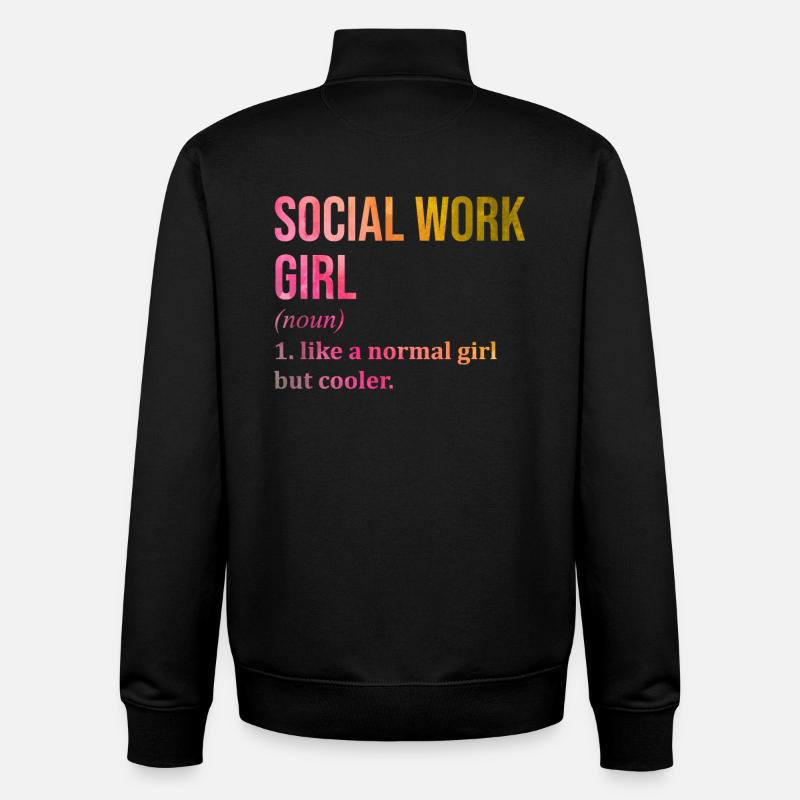 travail social - Sweat zippé unisexe en coton bio Stanley/Stella - noir