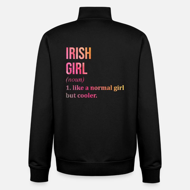 Irlande - Sweat zippé unisexe en coton bio Stanley/Stella - noir