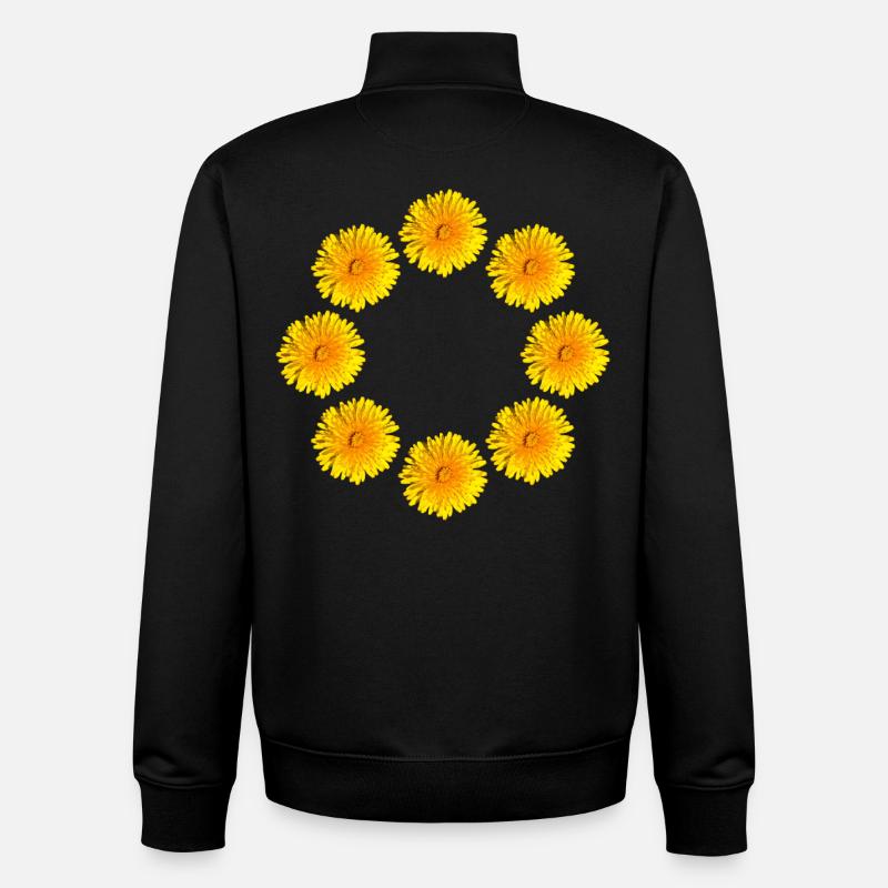 DANDELIONS III - Sweat zippé unisexe en coton bio Stanley/Stella - noir