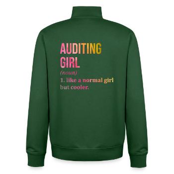 Auditor - Unisex Organic Zip Sweatshirt by Stanley/Stella - bottle green - Back - AI Model Male 185 dark (185cm)