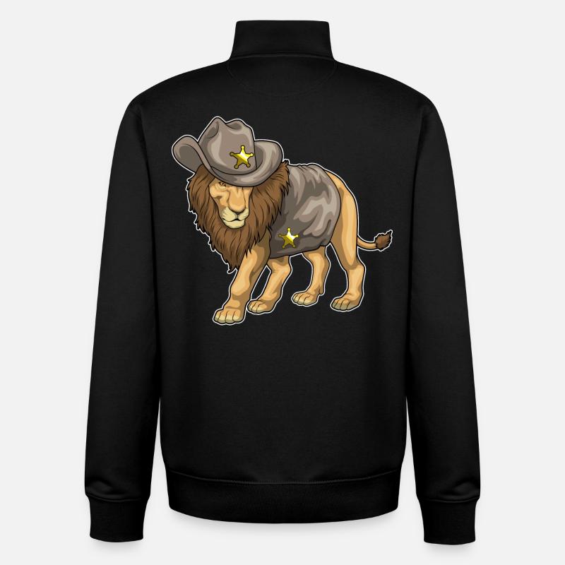 Lion Sheriff Sheriff's Hat - Unisex Organic Zip Sweatshirt by Stanley/Stella - black
