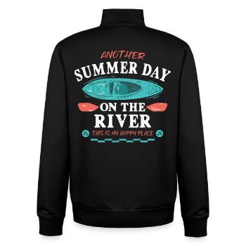 Another summer day on the river - Unisex Organic Zip Sweatshirt von Stanley/Stella - Schwarz - Hinten - AI Model Male 185 light (185cm)