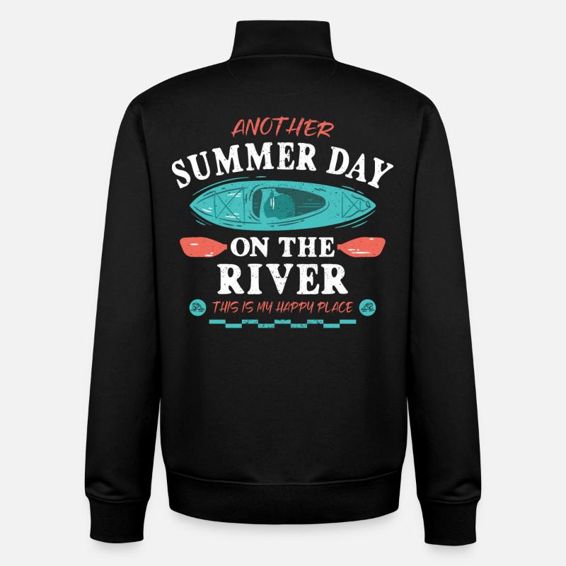 Another summer day on the river - Unisex Organic Zip Sweatshirt von Stanley/Stella - Schwarz