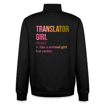 traduction - Sweat zippé unisexe en coton bio Stanley/Stella - noir - Dos - AI Model Male 185 light (185cm)