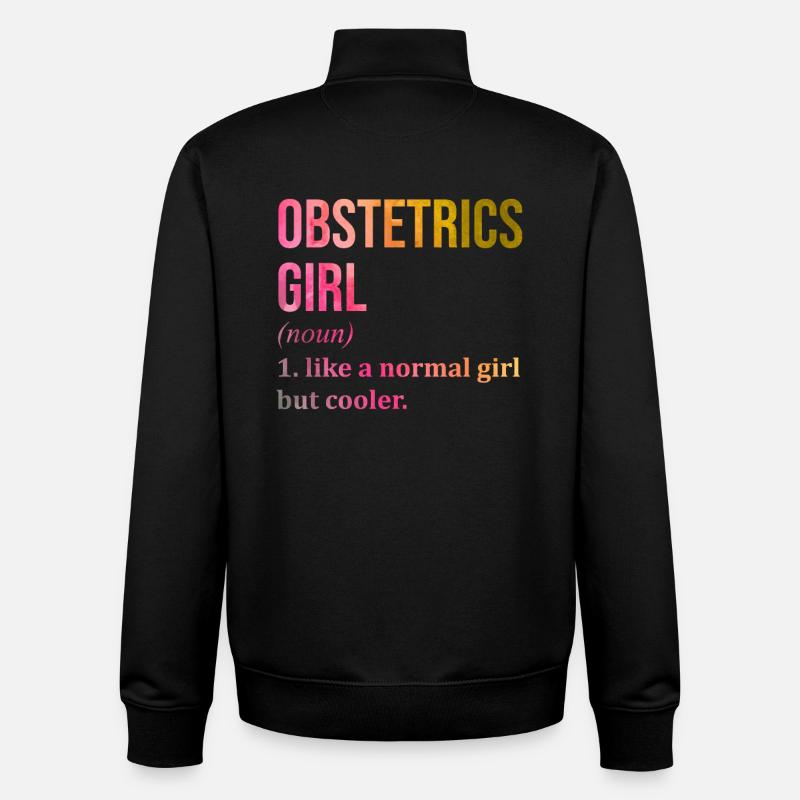 obstétrique - Sweat zippé unisexe en coton bio Stanley/Stella - noir