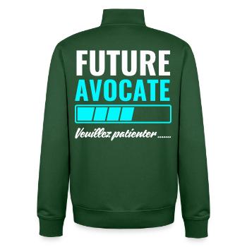 future lawyer - Unisex Organic Zip Sweatshirt by Stanley/Stella - bottle green - Back - AI Model Male 185 dark (185cm)