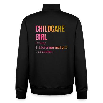 Garde d’enfants - Sweat zippé unisexe en coton bio Stanley/Stella - noir - Dos - AI Model Male 185 light (185cm)
