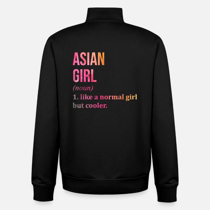 Asiatique - Sweat zippé unisexe en coton bio Stanley/Stella - noir