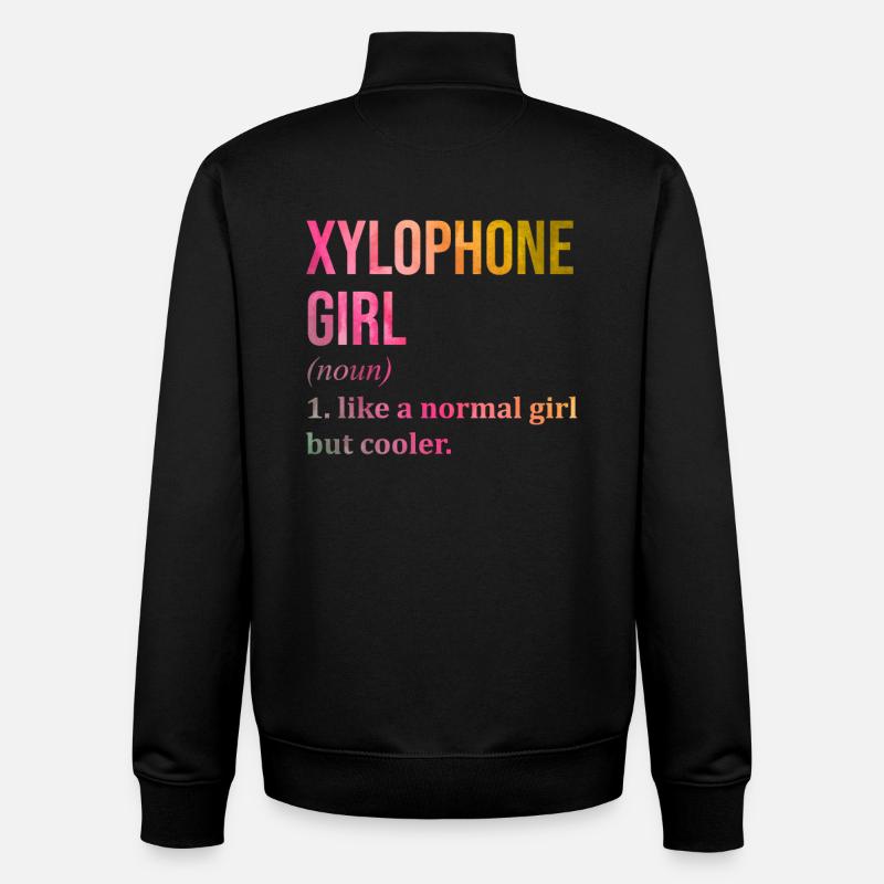 Xylophone - Sweat zippé unisexe en coton bio Stanley/Stella - noir