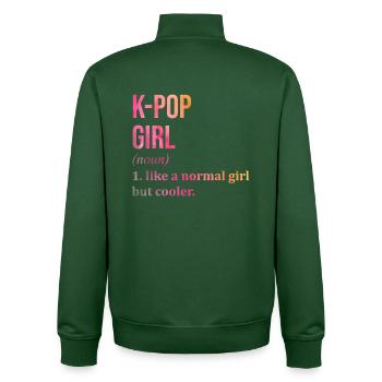 K Pop - Unisex Organic Zip Sweatshirt by Stanley/Stella - bottle green - Back - AI Model Male 185 dark (185cm)