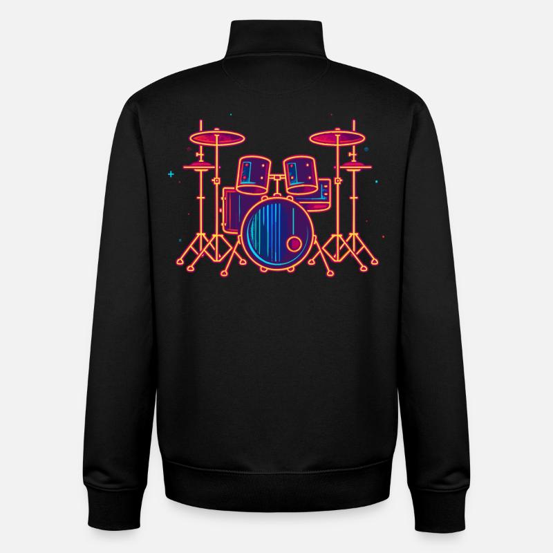 Schlagzeug Grafik - Unisex Organic Zip Sweatshirt von Stanley/Stella - Schwarz