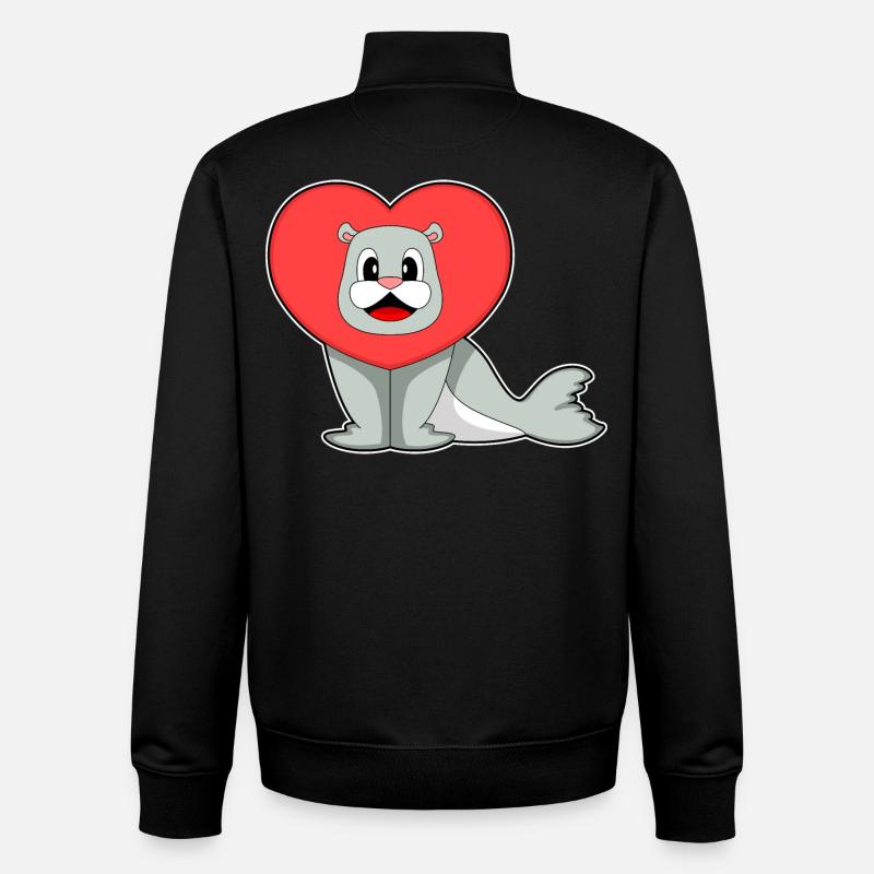 Cœur de phoque - Sweat zippé unisexe en coton bio Stanley/Stella - noir