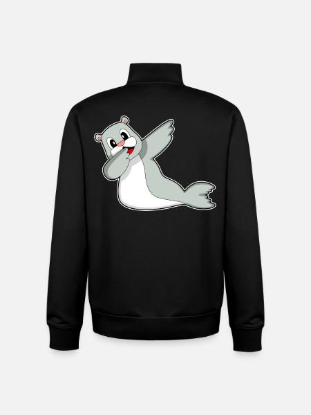 Seal Hip Hop Dance - Unisex Organic Zip Sweatshirt by Stanley/Stella - black