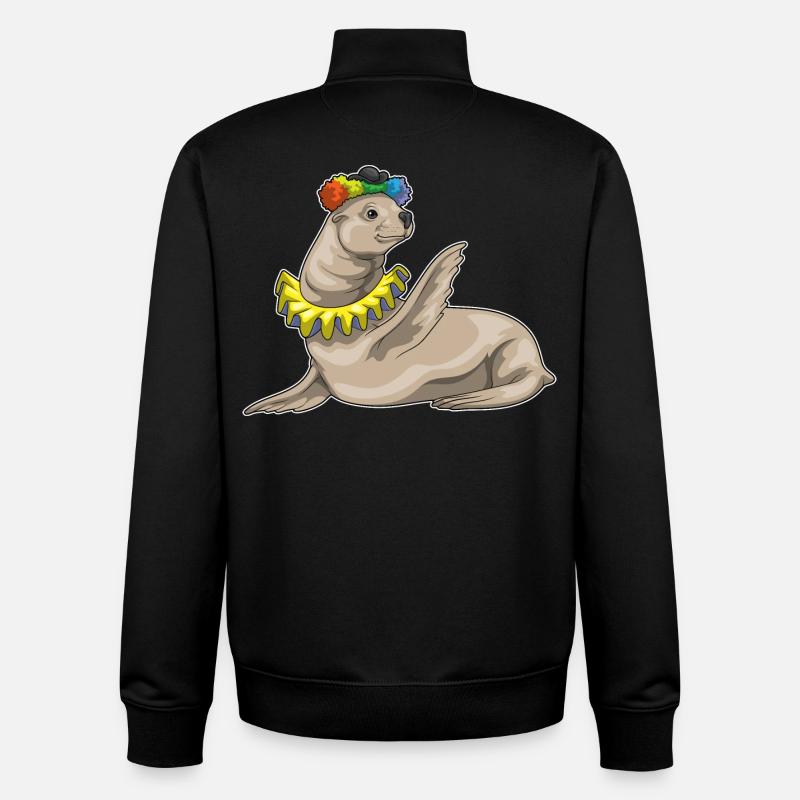 Clown du phoque - Sweat zippé unisexe en coton bio Stanley/Stella - noir
