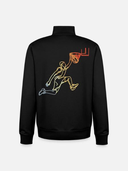 Basketball Retro Look - Unisex Organic Zip Sweatshirt by Stanley/Stella - black