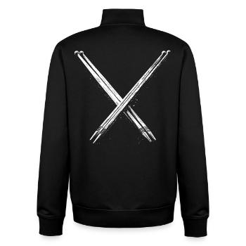 Dessin de baguettes - Sweat zippé unisexe en coton bio Stanley/Stella - noir - Dos - AI Model Male 185 light (185cm)
