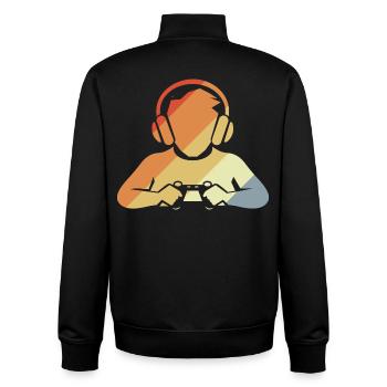 Gamer Retro Look - Unisex Organic Zip Sweatshirt von Stanley/Stella - Schwarz - Hinten - AI Model Male 185 light (185cm)