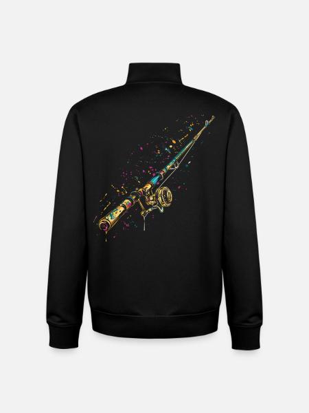 Angelrute Graffiti - Unisex Organic Zip Sweatshirt von Stanley/Stella - Schwarz