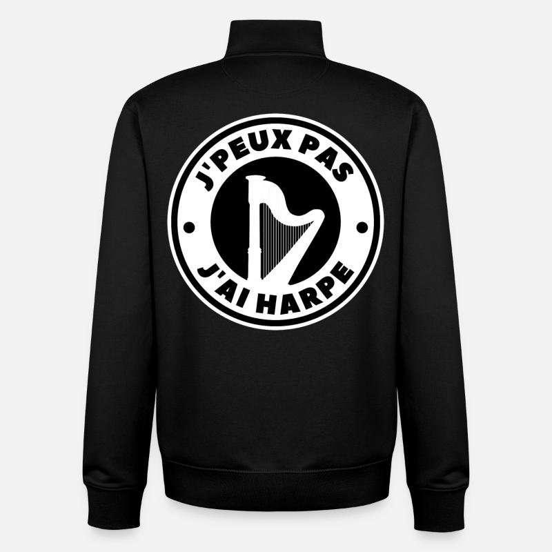 je peux pas j'ai harpe - Sweat zippé unisexe en coton bio Stanley/Stella - noir