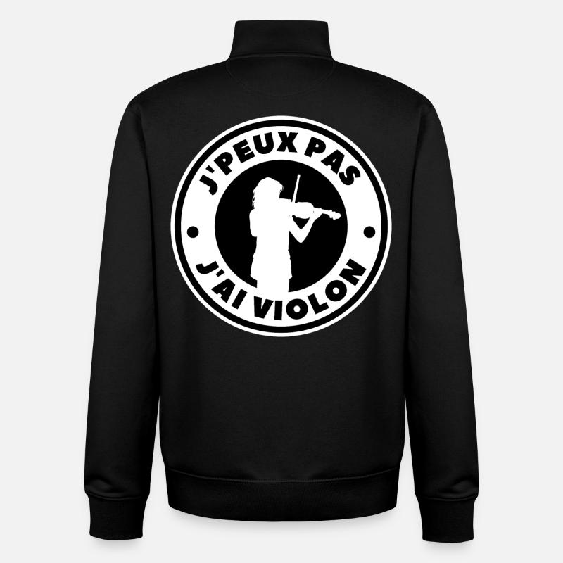 je peux pas j'ai violon - Sweat zippé unisexe en coton bio Stanley/Stella - noir