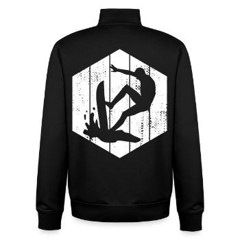 Wellenreiter Skizze - Unisex Organic Zip Sweatshirt von Stanley/Stella - Schwarz - Hinten - AI Model Male 185 light (185cm)