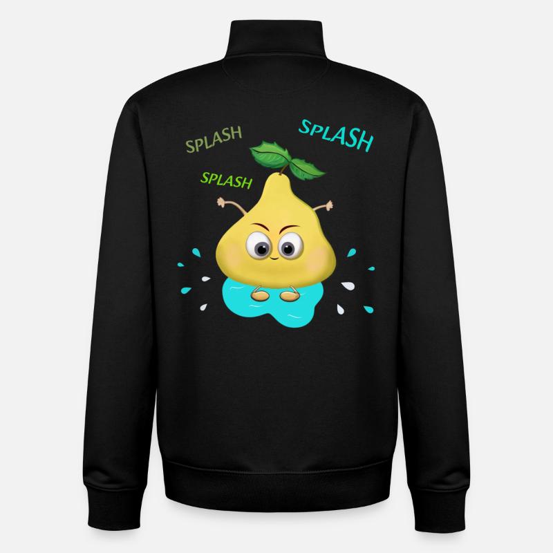 Drôle de poire jaune - Sweat zippé unisexe en coton bio Stanley/Stella - noir