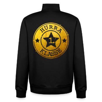 Hurra 1. Klasse - goldenes Emblem mit Stern  - Unisex Organic Zip Sweatshirt von Stanley/Stella - Schwarz - Hinten - AI Model Male 185 light (185cm)