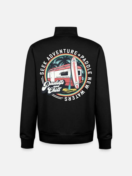 Seek adventure paddle new waters - Unisex Organic Zip Sweatshirt by Stanley/Stella - black
