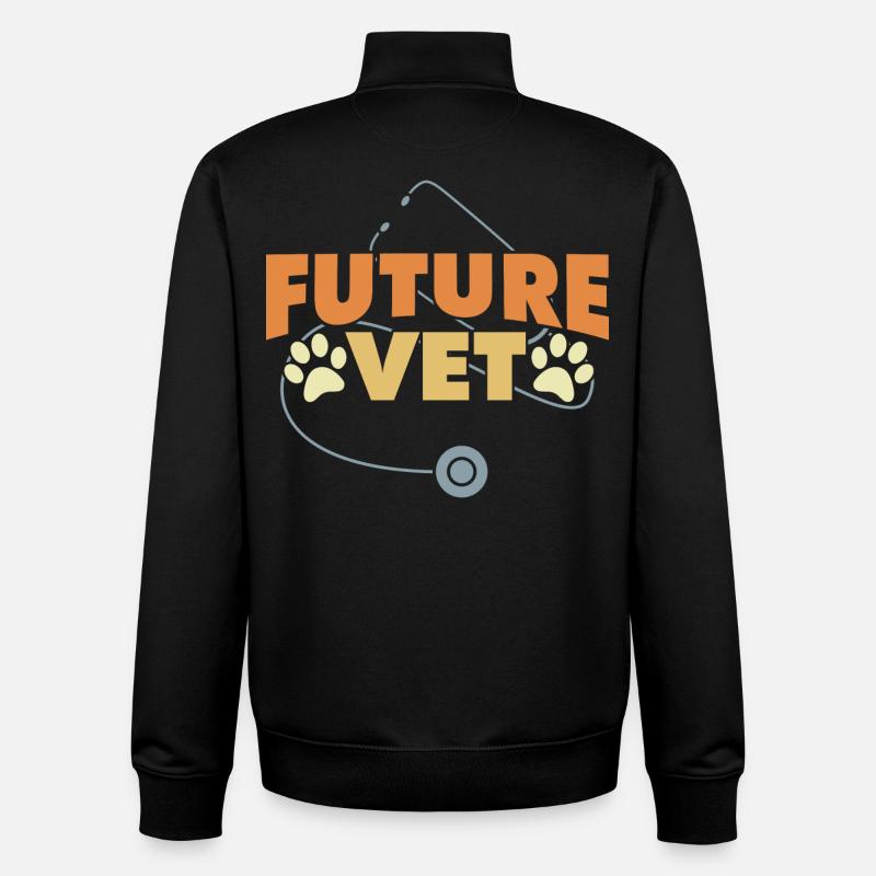 Futur vétérinaire - Sweat zippé unisexe en coton bio Stanley/Stella - noir