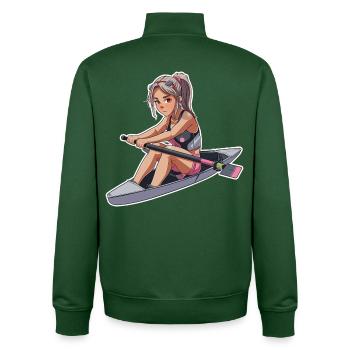 Rower Girl Graphic - Unisex Organic Zip Sweatshirt by Stanley/Stella - bottle green - Back - AI Model Male 185 dark (185cm)