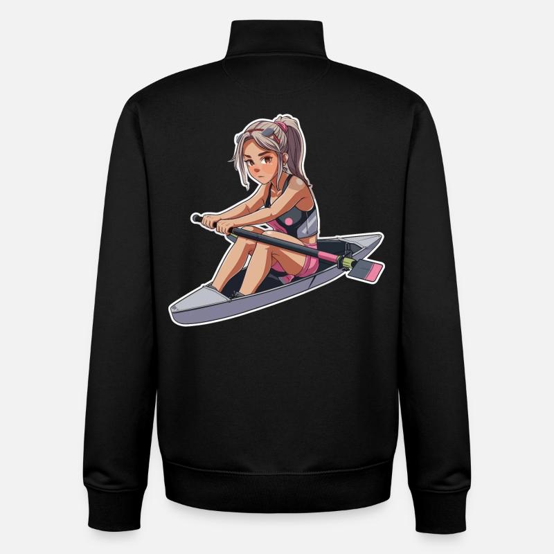 Rameur Fille Graphique - Sweat zippé unisexe en coton bio Stanley/Stella - noir